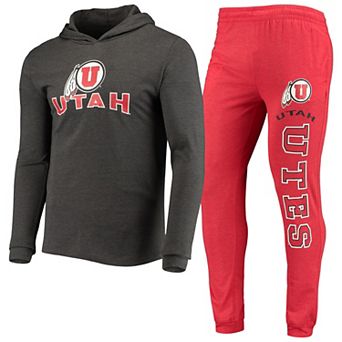 Men's Concepts Sport Red/Heather Charcoal Utah Utes Meter Long Sleeve Hoodie Top & Jogger Pajama Set