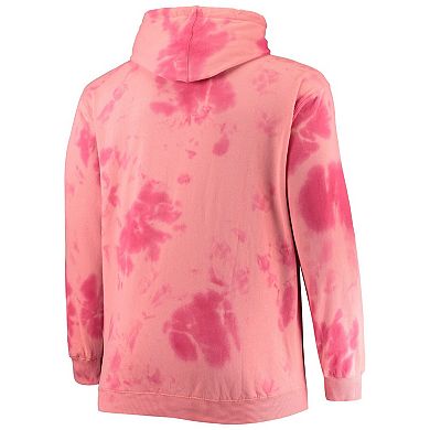 Men's Fanatics Branded Red Chicago Bulls Big & Tall Wordmark Cloud Dye Pullover Hoodie