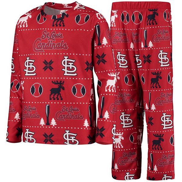 Toddler St. Louis Cardinals Red Allover Print Long Sleeve T-Shirt & Pants  Sleep Set