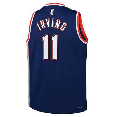 Youth Nike Kyrie Irving Navy Brooklyn Nets 2021/22 Swingman Jersey - City Edition