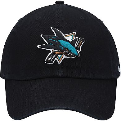 Men's '47 Black San Jose Sharks Team Logo Clean Up Adjustable Hat