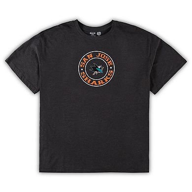 Men's Concepts Sport Black/Heathered Charcoal San Jose Sharks Big & Tall T-Shirt & Shorts Sleep Set