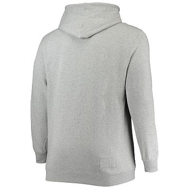 Men's Mitchell & Ness Heathered Gray Chicago Bulls Hardwood Classics Big & Tall Throwback Pullover Hoodie