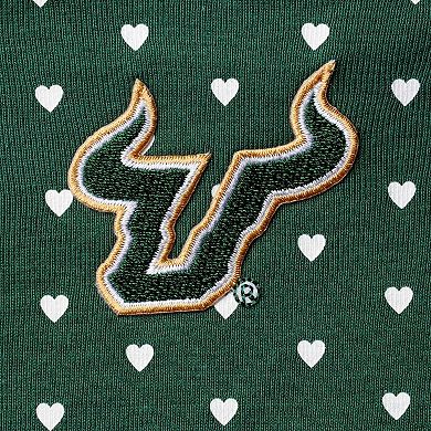 Girls Newborn & Infant Green South Florida Bulls Hearts Bodysuit & Headband Set