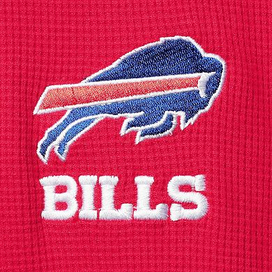 Men's Dunbrooke Red Buffalo Bills Logo Maverick Thermal Henley Long Sleeve T-Shirt