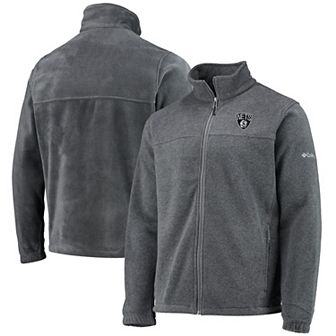 Men's Columbia Brooklyn Nets Heathered Charcoal Flanker Full-Zip Jacket