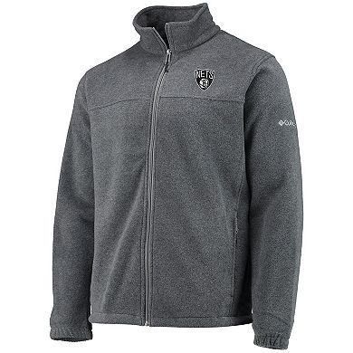 Men's Columbia Brooklyn Nets Heathered Charcoal Flanker Full-Zip Jacket