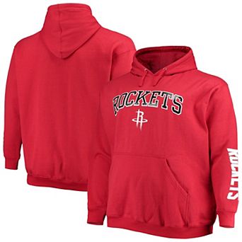 Men's Fanatics Branded Red Houston Rockets Big & Tall Team Wordmark Pullover Hoodie