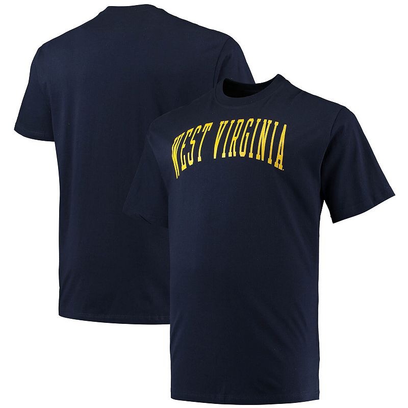 Mens Champion Navy West Virginia Mountaineers Big & Tall Arch Team Logo T-