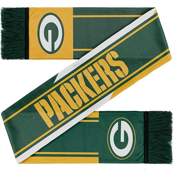 FOCO Green Bay Packers Color Wave Wordmark Scarf