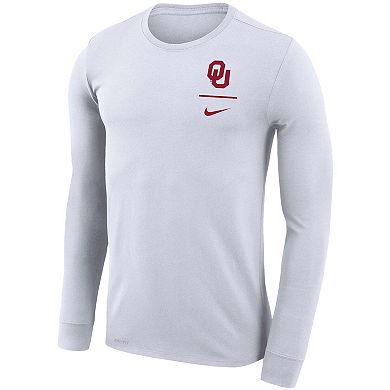 Men's Nike White Oklahoma Sooners Logo Stack Legend Performance Long ...