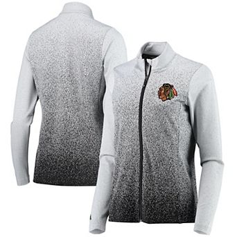 Women's Antigua White/Black Chicago Blackhawks Guide Desert Dry Full-Zip Jacket