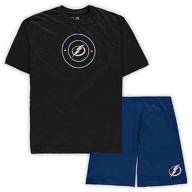 Men's Concepts Sport Blue/Heathered Charcoal Tampa Bay Lightning Big & Tall T-Shirt & Shorts Sleep Set