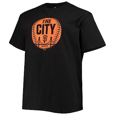 Men's Black San Francisco Giants Big & Tall Hometown Collection City Ball T-Shirt