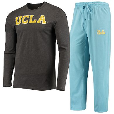 Men's Concepts Sport Light Blue/Heathered Charcoal UCLA Bruins Meter Long Sleeve T-Shirt & Pants Sleep Set