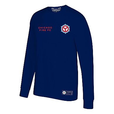 Men's Mitchell & Ness Navy Chicago Fire Secondary Logo Long Sleeve T-Shirt
