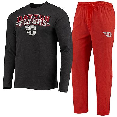 Men's Concepts Sport Red/Heathered Charcoal Dayton Flyers Meter Long Sleeve T-Shirt & Pants Sleep Set