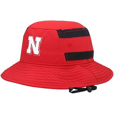 Men's adidas Scarlet Nebraska Huskers 2021 Sideline AEROREADY Bucket Hat