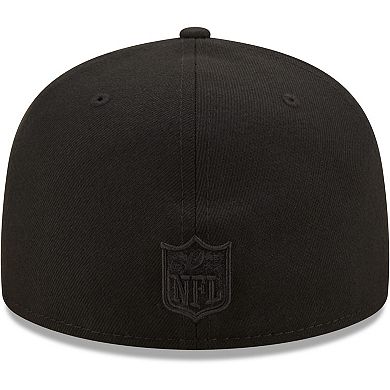 Men's New Era Las Vegas Raiders Black on Black Alternate Logo 59FIFTY Fitted Hat