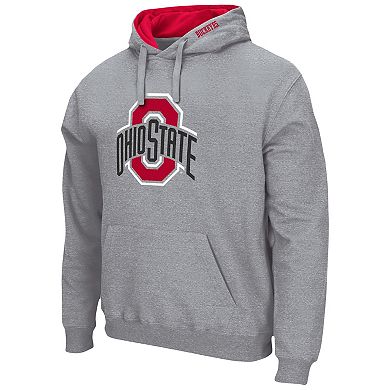 Men's Colosseum Heather Gray Ohio State Buckeyes Arch & Logo 3.0 Pullover Hoodie