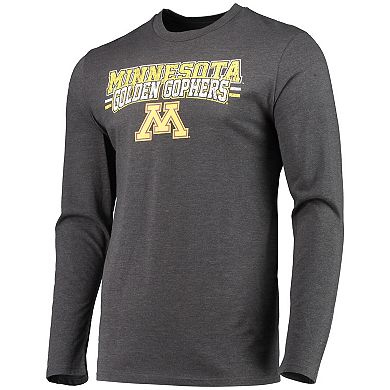 Men's Concepts Sport Maroon/Heathered Charcoal Minnesota Golden Gophers Meter Long Sleeve T-Shirt & Pants Sleep Set