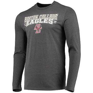 Men's Concepts Sport Maroon/Heathered Charcoal Boston College Eagles Meter Long Sleeve T-Shirt & Pants Sleep Set