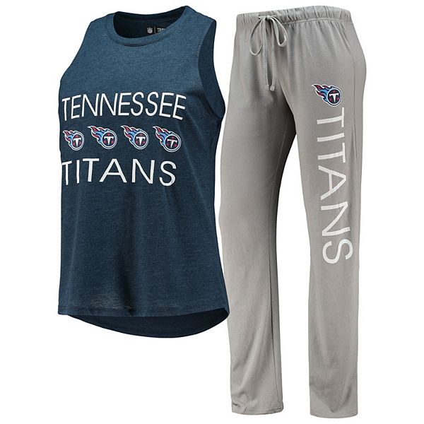 Women's Concepts Sport Gray/Navy Tennessee Titans Muscle Tank Top & Pants  Sleep Set