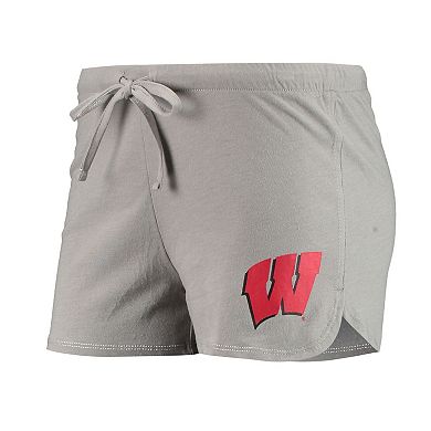 Women's Concepts Sport Heathered Red/Gray Wisconsin Badgers Raglan Long Sleeve T-Shirt & Shorts Sleep Set