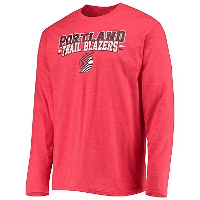 Men's Concepts Sport Black/Red Portland Trail Blazers Long Sleeve T-Shirt & Pants Sleep Set