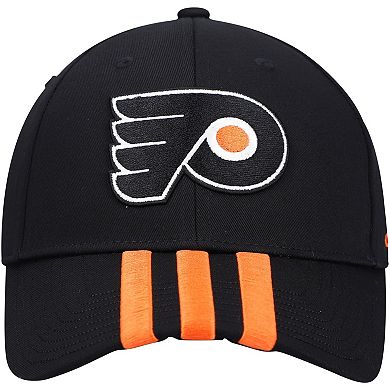 Men's adidas Black Philadelphia Flyers Locker Room Three Stripe Adjustable Hat