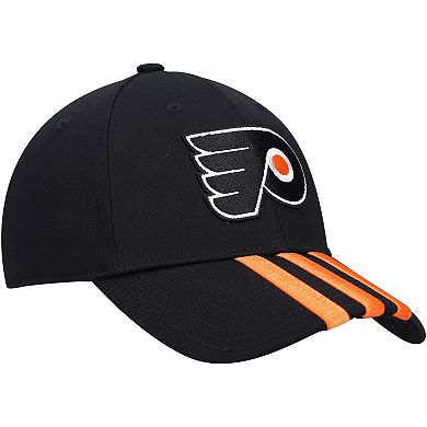 Men's adidas Black Philadelphia Flyers Locker Room Three Stripe Adjustable Hat