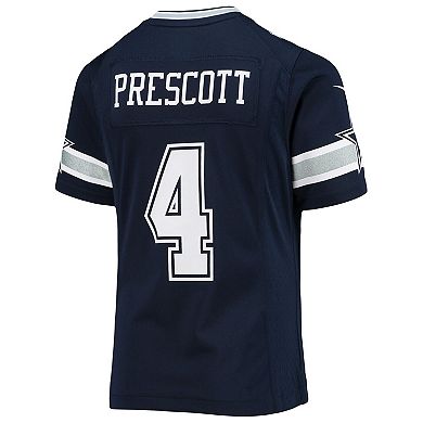 Girls Youth Nike Dak Prescott Navy Dallas Cowboys Team Game Jersey