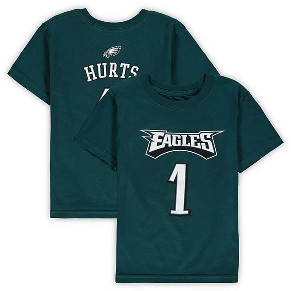 Outerstuff Kids' Youth Jalen Hurts Midnight Green Philadelphia Eagles  Mainliner Player Name & Number T-shirt