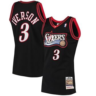 Men's Mitchell & Ness Allen Iverson Black Philadelphia 76ers 1997 Hardwood Classics Authentic Jersey