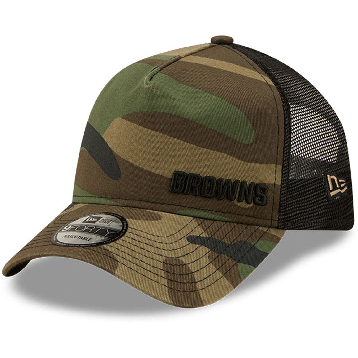 Men's New Era Black/Camo Seattle Seahawks 2022 Salute to Service 9FORTY Snapback Trucker Hat