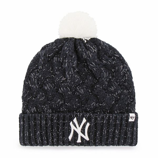 Women's '47 Navy New York Yankees Knit Cuffed Hat with Pom