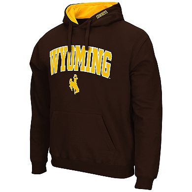 Men's Colosseum Brown Wyoming Cowboys Arch and Logo Pullover Hoodie