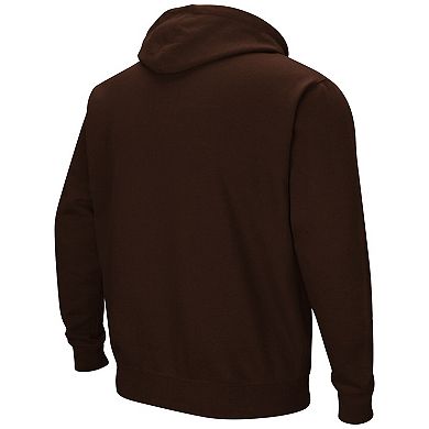 Men's Colosseum Brown Wyoming Cowboys Arch and Logo Pullover Hoodie