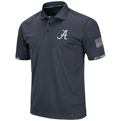 Men's Colosseum Charcoal Alabama Crimson Tide Big & Tall OHT Military Appreciation Digital Camo Polo