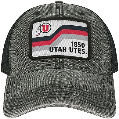 Men's Black Utah Utes Sun & Bars Dashboard Trucker Snapback Hat