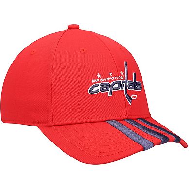 Men's adidas Red Washington Capitals Locker Room Three Stripe Adjustable Hat