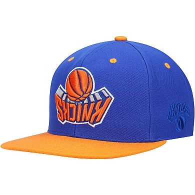 Men's Mitchell & Ness Blue/Orange New York Knicks Upside Down Snapback Hat