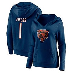 Men's Antigua Navy/Heather Gray Chicago Bears Victory Colorblock Pullover Hoodie Size: Large