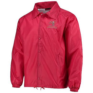 Men's Dunbrooke Red Tampa Bay Buccaneers Coaches Classic Raglan Full-Snap Windbreaker Jacket
