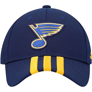 Men's adidas Navy St. Louis Blues Locker Room Primegreen Three Stripe Adjustable Hat
