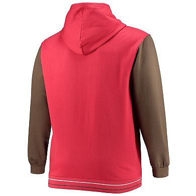 Men's Fanatics Red/Pewter Tampa Bay Buccaneers Big & Tall Block Party Pullover Hoodie