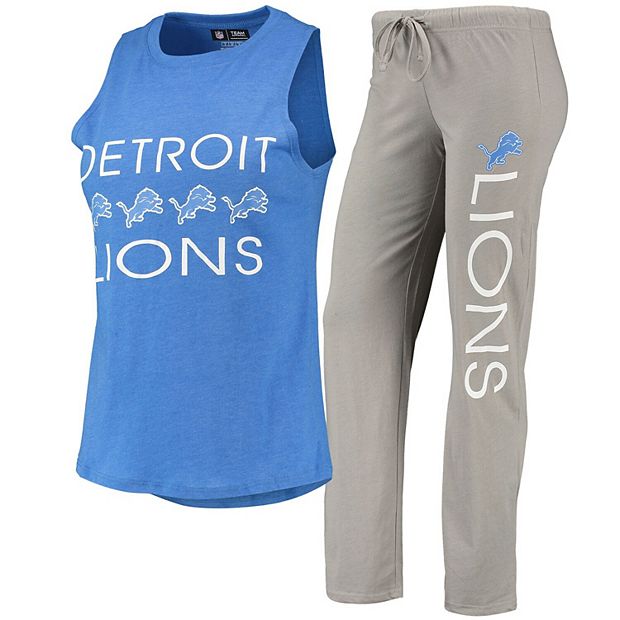 Women's Concepts Sport Silver/Blue Detroit Lions Muscle Tank Top