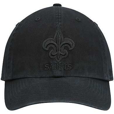 Men's '47 Black New Orleans Saints Team Tonal Clean Up Adjustable Hat
