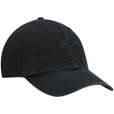 Men's '47 Black New Orleans Saints Team Tonal Clean Up Adjustable Hat