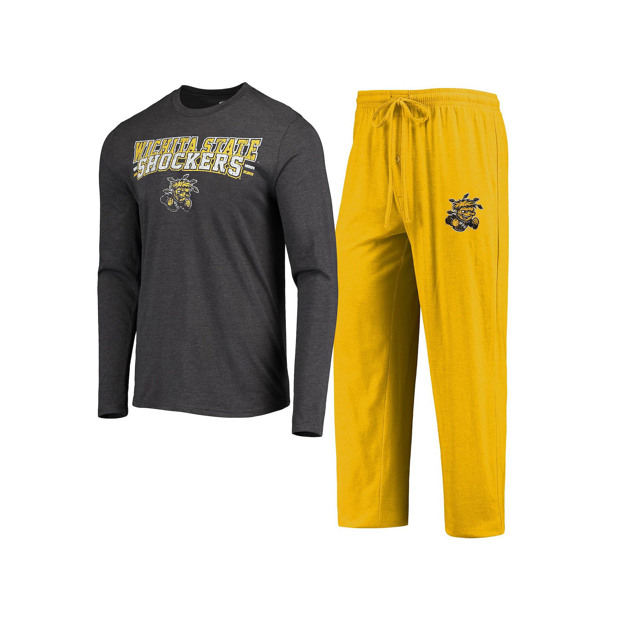 Mens Concepts Sport Yellow/Heathered Charcoal Wichita State Shockers Meter